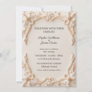 Ivory Floral Lace Wedding Invitation