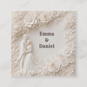 🤍 Ivory Floral Wedding Silhouette Frame🤍 Enclosure Card