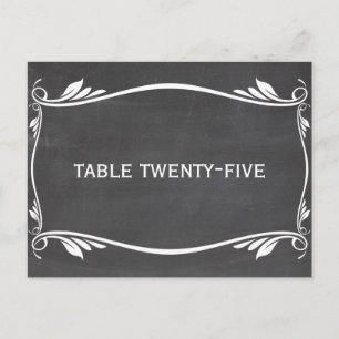 Ivory Flourish Chalkboard Table Number Postcard
