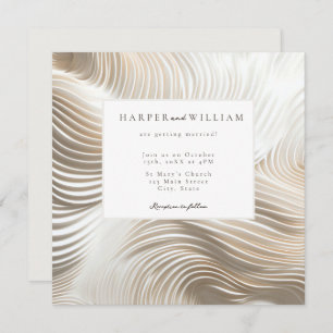 Ivory flow off-white wedding invitation