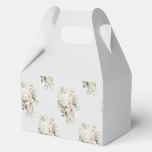 Ivory Flower Arrangements Sticker – Elegant Floral Favour Box