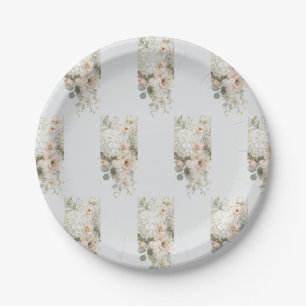 Ivory Flower Arrangements Sticker – Elegant Floral Paper Plate