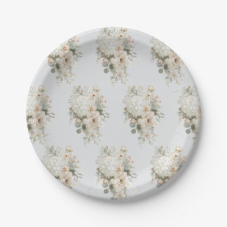 Ivory Flower Arrangements Sticker – Elegant Floral Paper Plate
