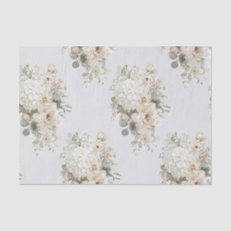Ivory Flower Arrangements Sticker – Elegant Floral Tissue Paper