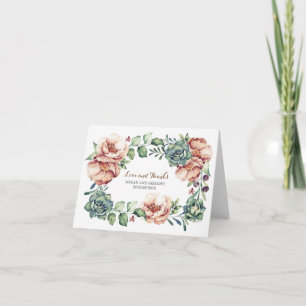 ivory flowers and succulents fall thank you card