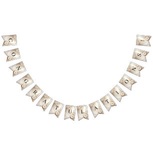 Ivory Flowers Bunting Flag