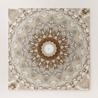 Ivory Flowers Jigsaw Puzzle