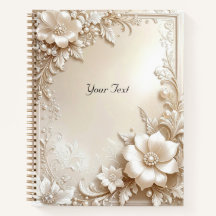 Ivory Flowers Notebook