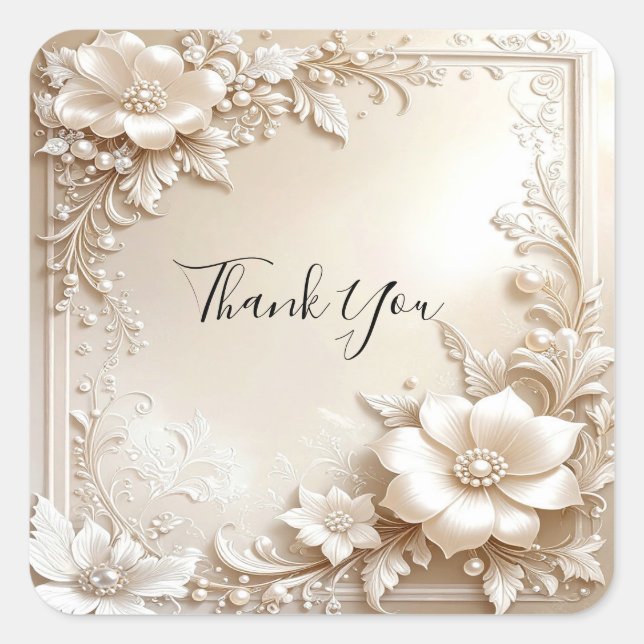 Ivory Flowers Sticker (Front)