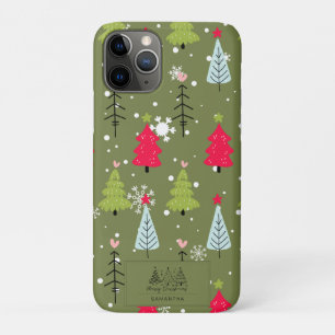 Ivory Forest Green French Country Winter Toile iPhone 11 Pro Case