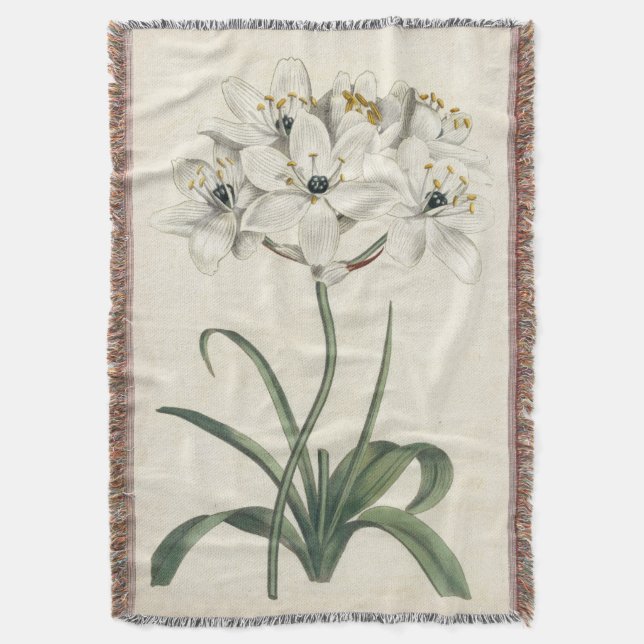 Ivory Garden Throw Blanket (Front Vertical)