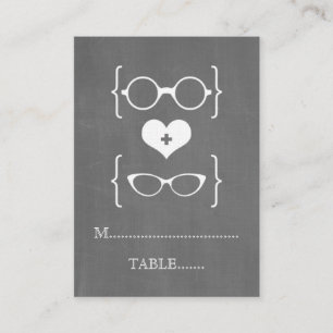 Ivory Geeky Glasses Chalkboard Place Cards