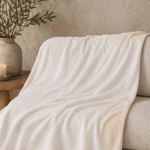 Ivory Glow Minimal Fleece Blanket