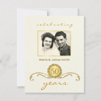 Ivory & Gold - 50th Anniversary Party Invitations