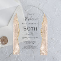 Ivory Gold Agate 50th Birthday Arch