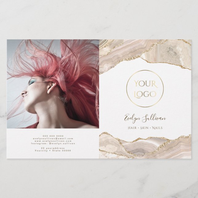 Ivory gold agate bifold brochure (Front)