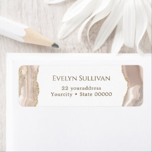 Ivory gold agate return address label