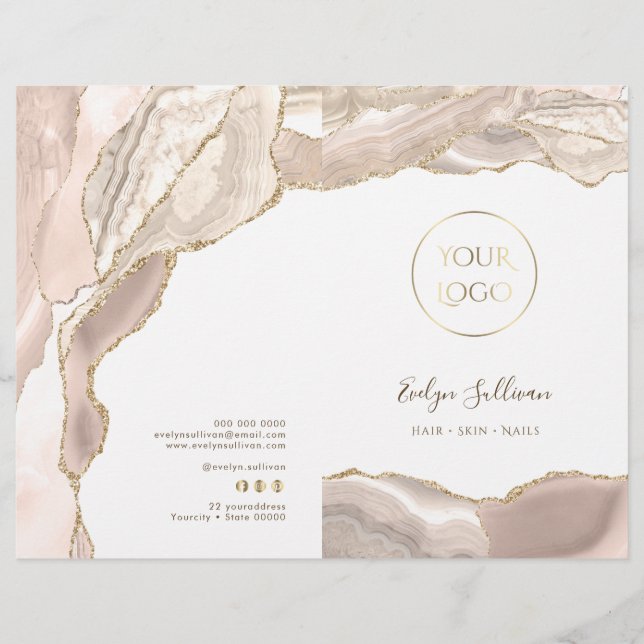 ivory gold agate service menu brochure (Front)
