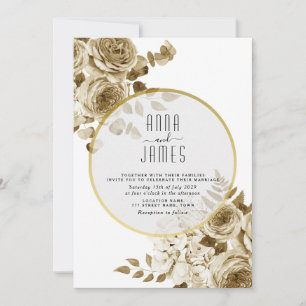 Ivory Gold Boho Wedding Invitation