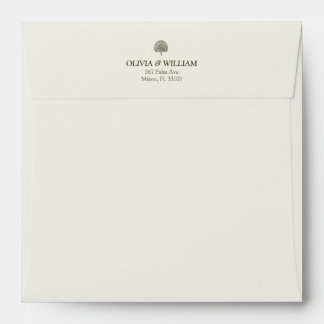 Ivory & Gold Border Square Wedding Envelope