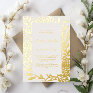 Ivory gold botanical luxury birthday