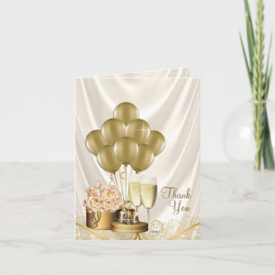 Ivory Gold Champagne Thank You Cards