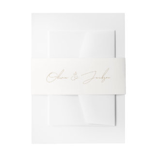 Ivory Gold Chic Belly Band Invitation Belly Band
