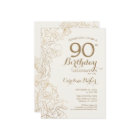 Ivory Gold Floral 90th Birthday Party