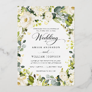 Ivory Gold Floral Butterfly Wedding