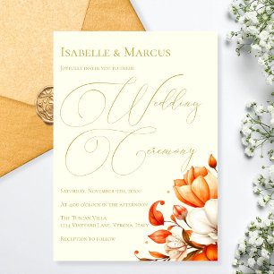Ivory & Gold Floral Wedding Invitation