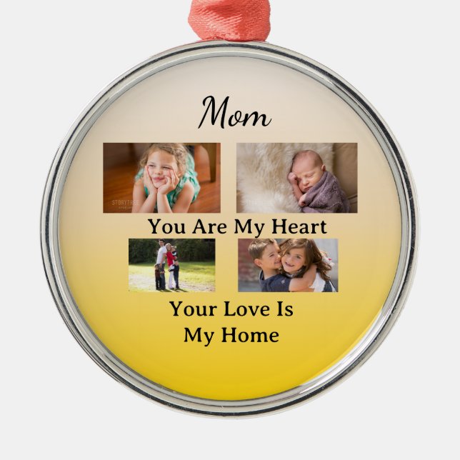 Ivory & Gold – Heartfelt Holiday Keepsake Metal Ornament (Front)