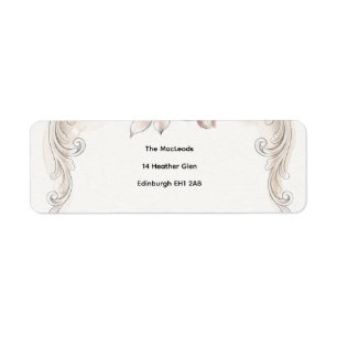 Ivory Gold Ornate Scrollwork Return Address Labels