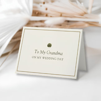 Ivory Gold Palm Grandma Wedding Day Card