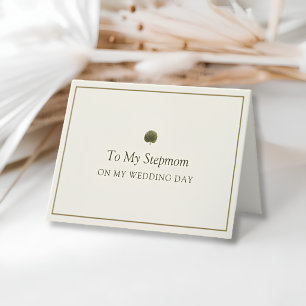 Ivory Gold Palm Stepmom Wedding Day Card