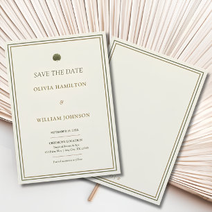 Ivory & Gold Palm Wedding Save the Date