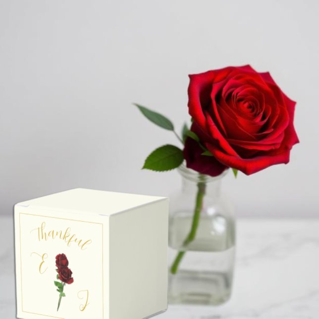 Ivory Gold Rose Wedding Favour Box (Creator Uploaded)