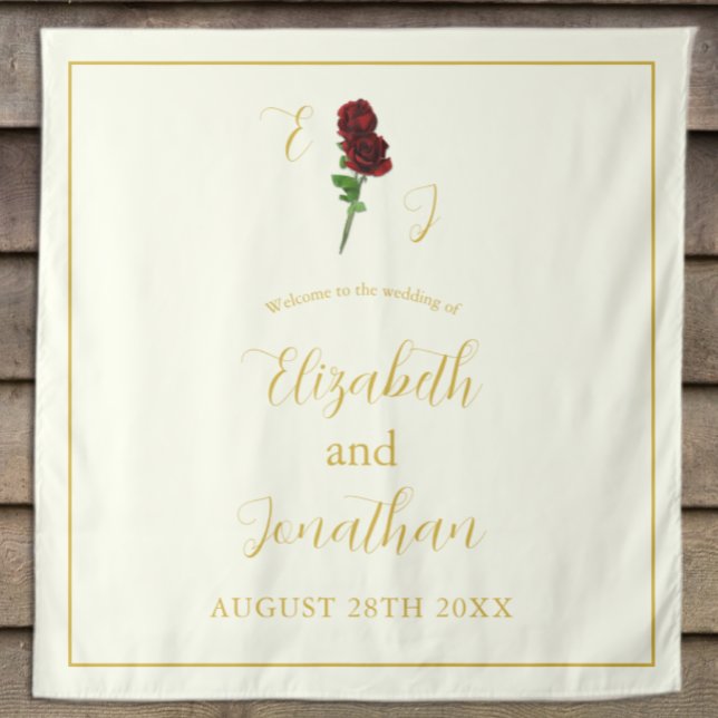 Ivory Gold Rose Wedding Tapestry (Creator Uploaded)