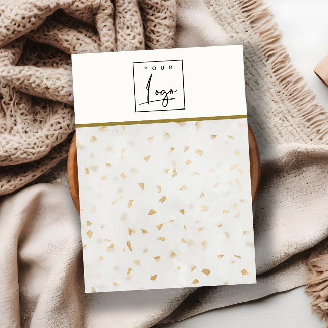 Ivory Gold Terrazzo Blank Jewellery Display Logo Business Card (Creator Uploaded)