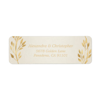 Ivory Gold Wedding Address Label Elegant Royal Return Address Label