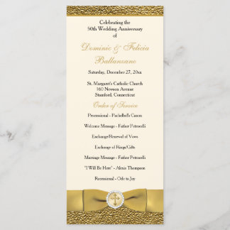 Ivory Gold Wedding Anniversary Vow Renewal Program