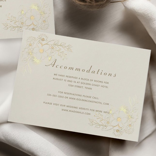Ivory Gold Wedding Hotel Info Card (Creator Uploaded)