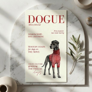 Ivory Great Dane Dogue Magazine Business Card