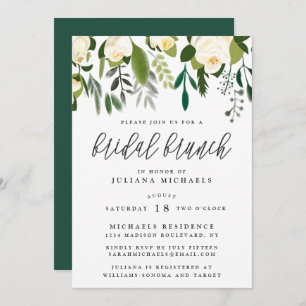 Ivory & Green Botanical Bridal Brunch Invitation