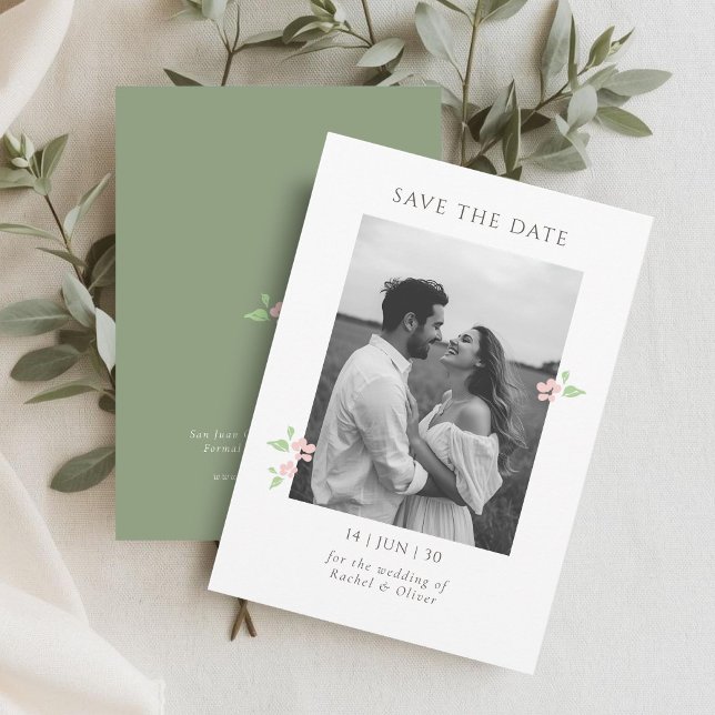 Ivory & Green | Chic Floral Wedding Save the Date (Creator Uploaded)