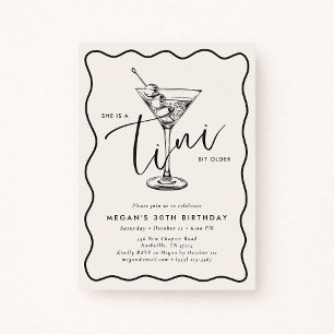 Ivory Hand Drawn A Tini Bit Older 30’s Birthday Invitation