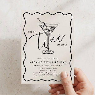 Ivory Hand Drawn A Tini Bit Older 30’s Birthday Invitation