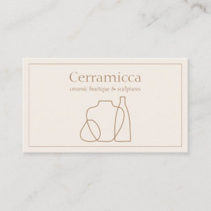 Ivory Handmade Porcelain Sculpture Vase Ceramic Business Card
