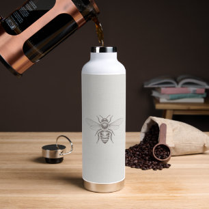 Ivory Honey Bee French Country Vintage Rustic Water Bottle