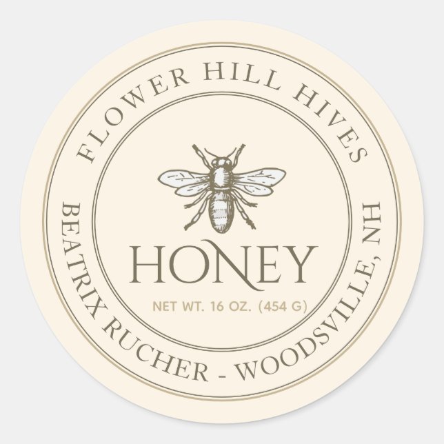 Ivory Honey Label with French Bee (Front)