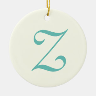 Ivory Initial Letter   Trendy Elegant Ceramic Ornament
